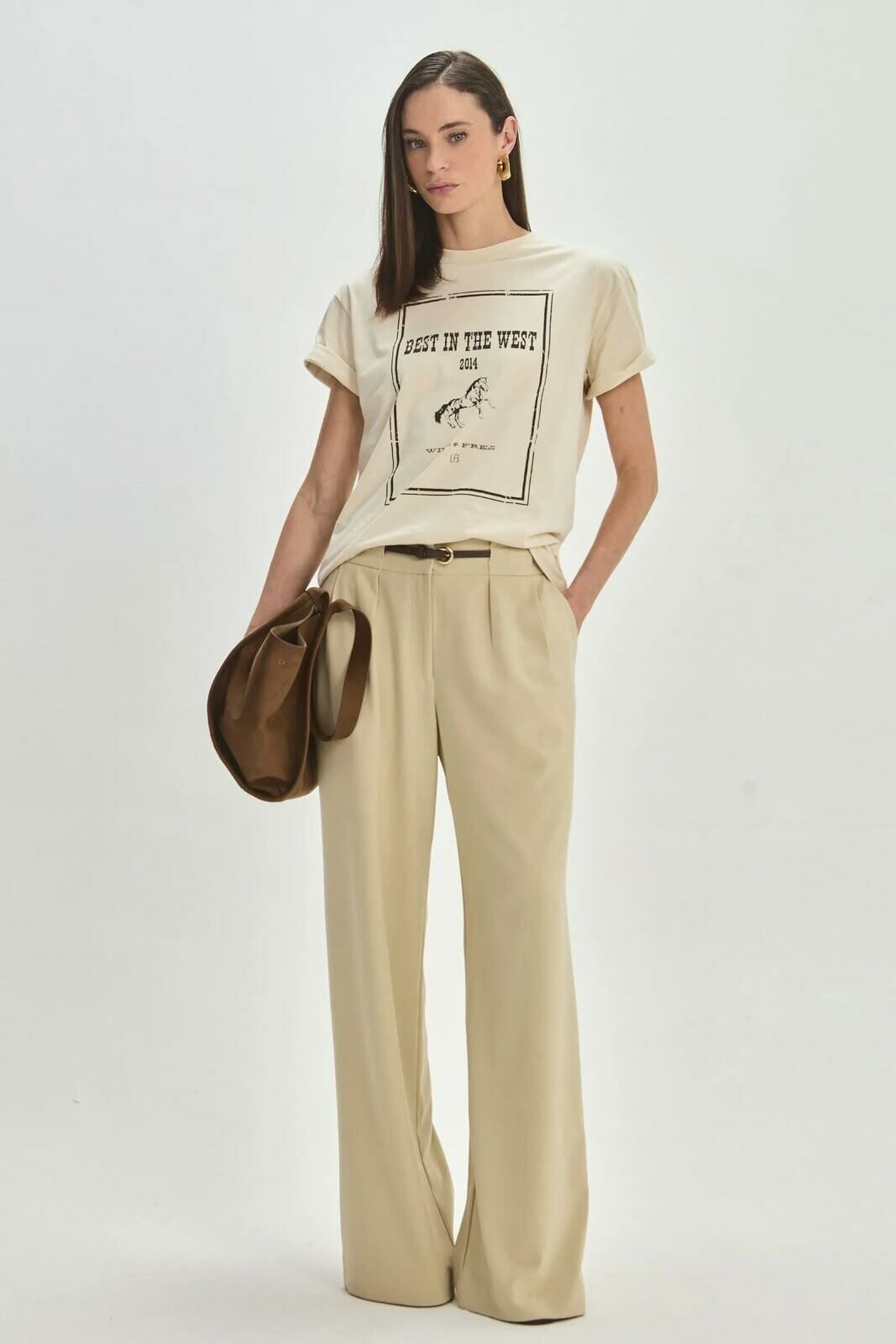 Imagem de Calça Débora Bege Classic Le Blog